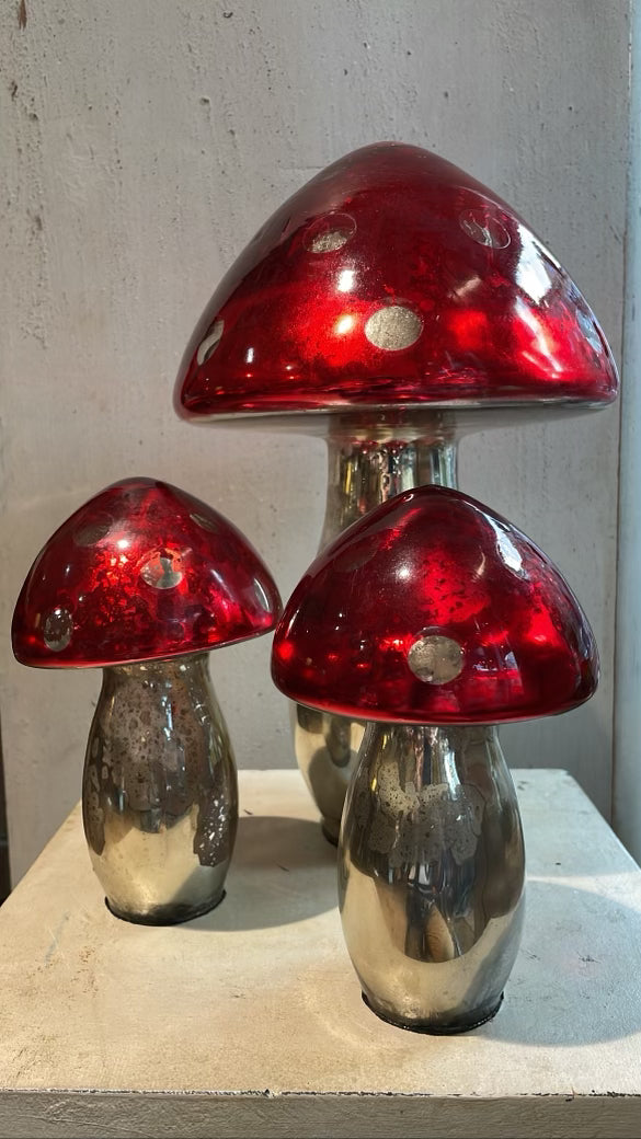 Vintage glass top mushroom