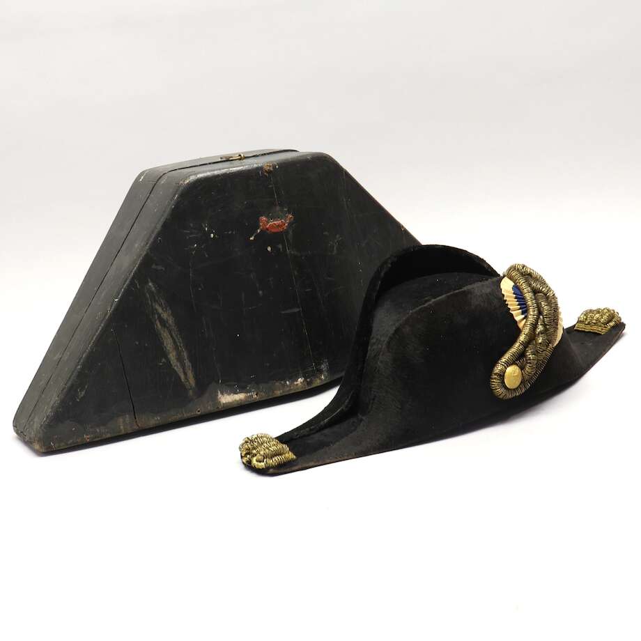 Antique Bicorne Hat in Wooden Box - Stockholm