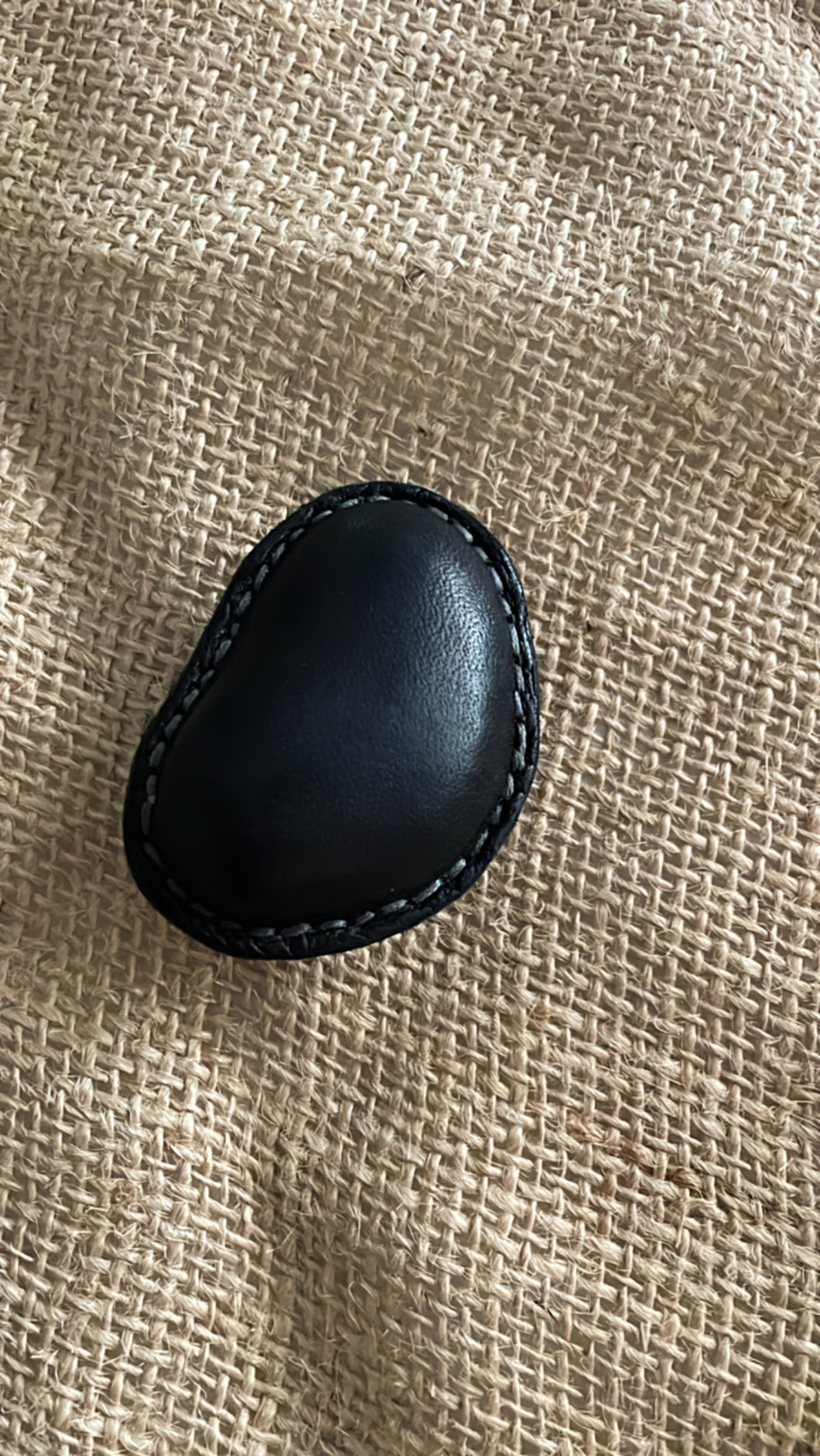 Small Leather Beach Pebble Paperweight #3