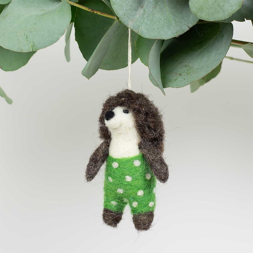 Hedgehog in Green Pants Ornament