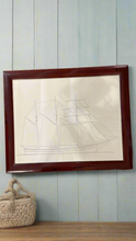 Load image into Gallery viewer, Vintage Framed Clipper Ship Drawing
