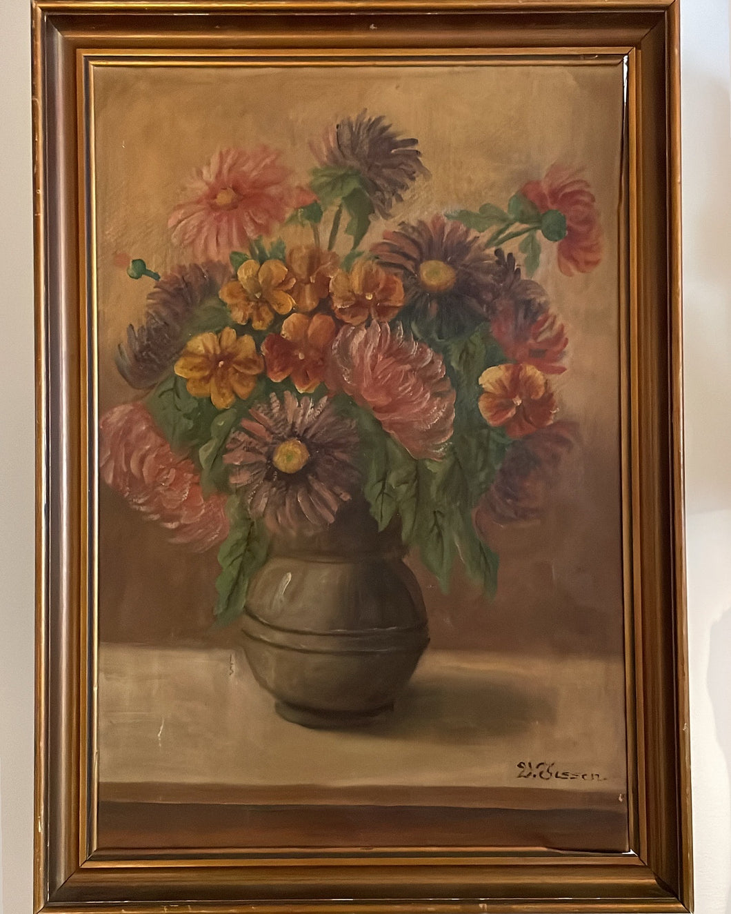 Estate Painting: Flowers - Wooden Frame #3