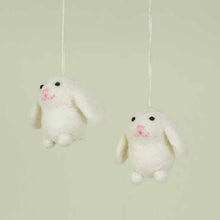 Load image into Gallery viewer, Mini Easter Bunny Ornament 2-pack, white
