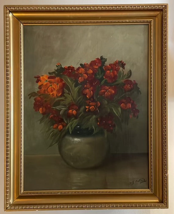 Estate Painting: Flowers - Wooden Frame #1