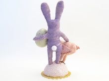 Load image into Gallery viewer, Purple Bunny Child Pink Chick Figure
