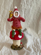 Load image into Gallery viewer, Mushroom Elf Figure Ornament - Vintage by Crystal
