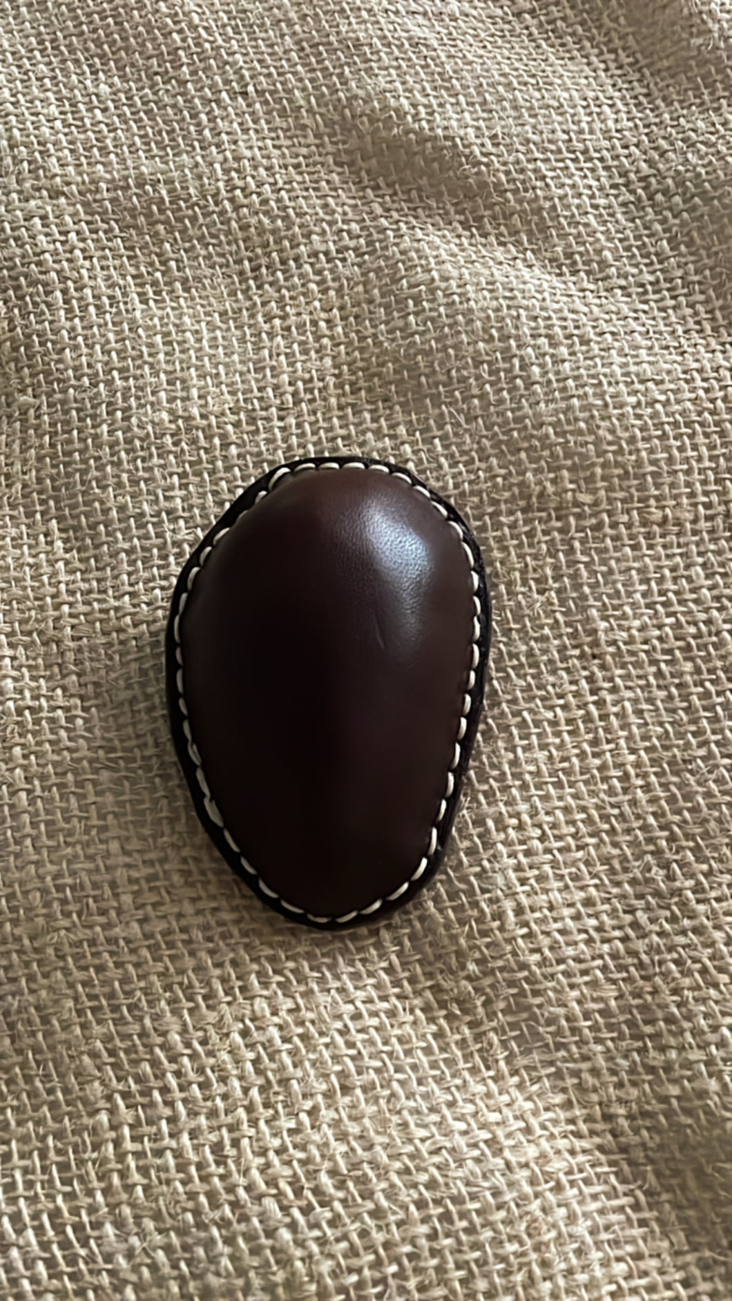 Medium Leather Beach Pebble Paperweight #2