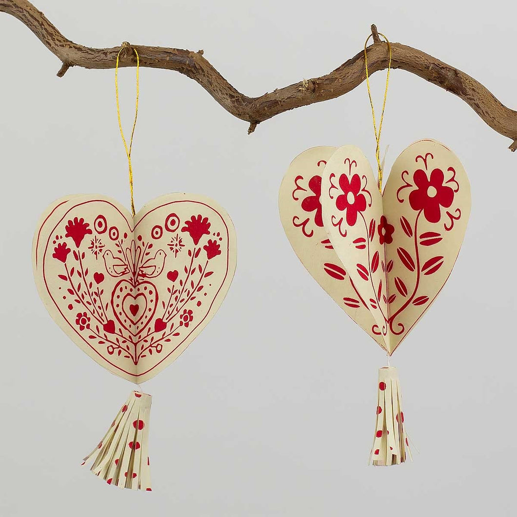 Swedish Hearts Folklore Decoration, 2-pack