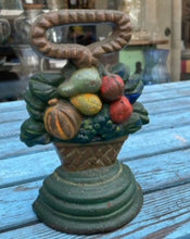 Load image into Gallery viewer, Vintage Painted Cast Iron Basket Doorstop - Nantucket
