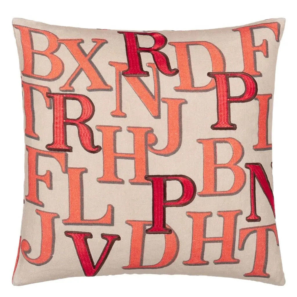 Alphabet Parchment Cushion - John Derian