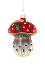 Load image into Gallery viewer, Red Glass Mushroom with Beetle
