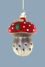 Load image into Gallery viewer, Red Glass Mushroom with Beetle
