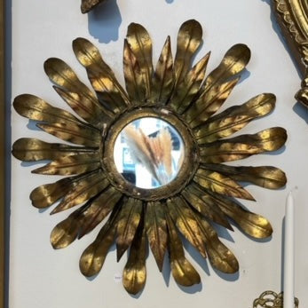 Antique French Brass Starburst/Sunburst Mirror