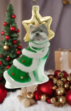 Load image into Gallery viewer, Festive Cat - Tree with Star
