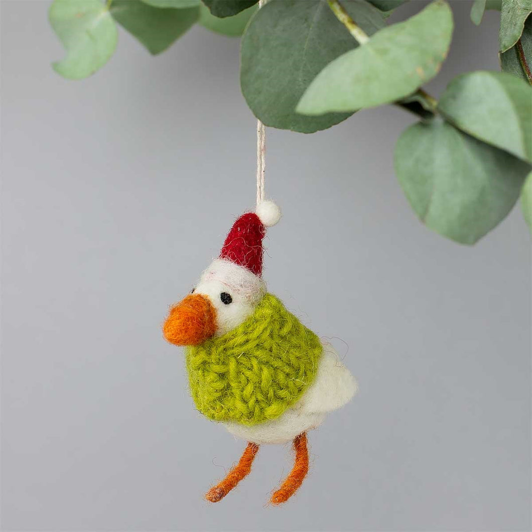 Santa Swedish Goose Ornament