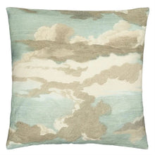 Load image into Gallery viewer, Dragonfly Over Clouds Sky Blue Cushion - John Derian
