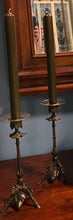 Load image into Gallery viewer, Set of Two Antique French Brass Candlesticks
