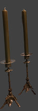 Load image into Gallery viewer, Set of Two Antique French Brass Candlesticks
