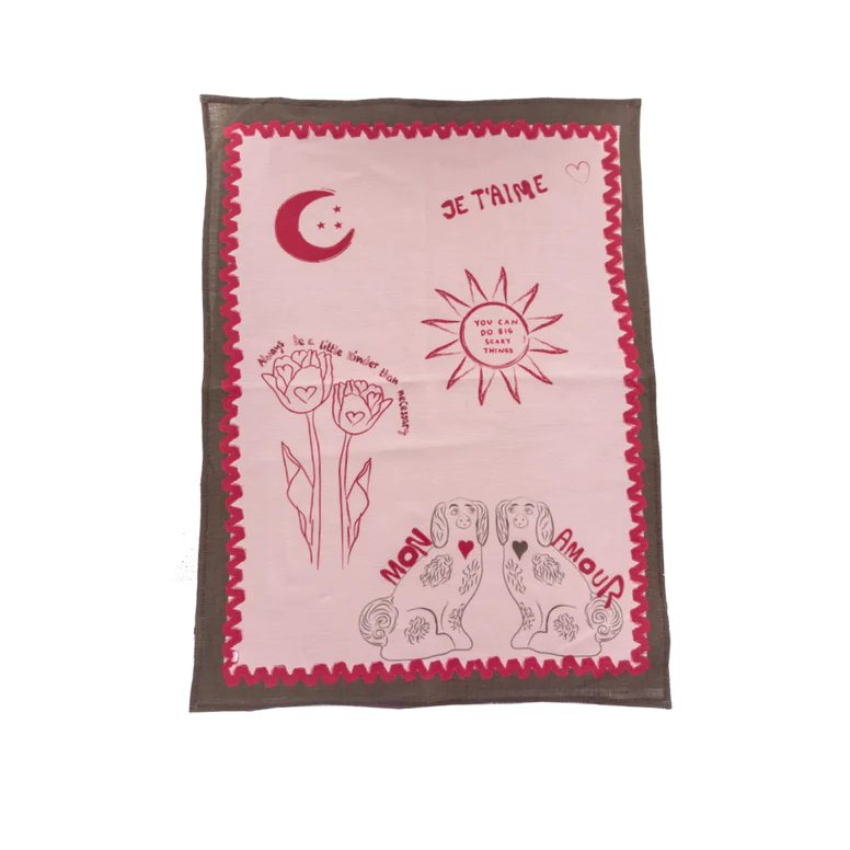 NojiNoji Amour Tea Towel (Pink)