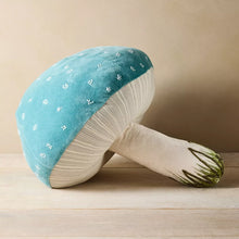 Load image into Gallery viewer, Beaded Mushroom Novelty Pillow Blue - John Derian Company
