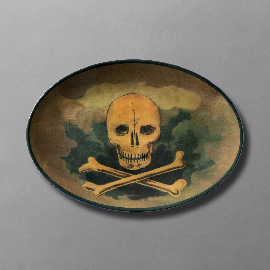 Skull and Cross Bones Oval Serving Platter - John Derian Company