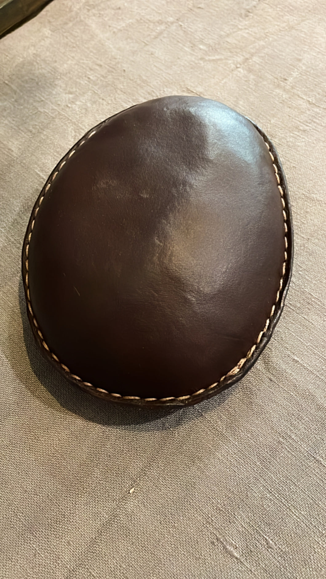 Large Leather Beach Pebble Paperweight #1