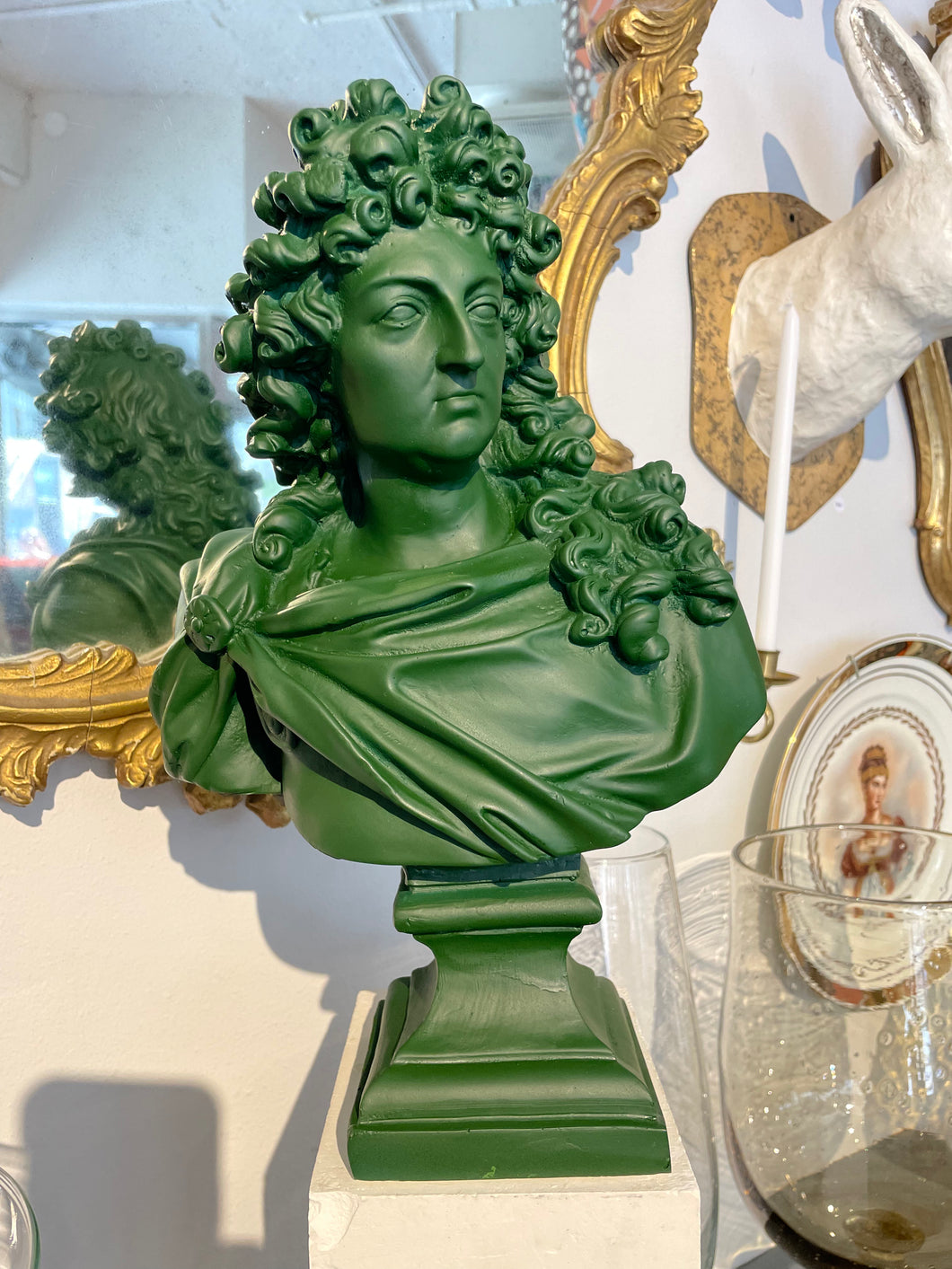 Green King Louis XIV Bust