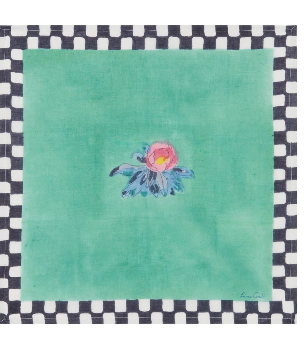 Tiles Green Napkins - Lisa Corti