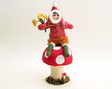 Load image into Gallery viewer, Mushroom Elf Figure Ornament - Vintage by Crystal
