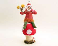 Load image into Gallery viewer, Mushroom Elf Figure Ornament - Vintage by Crystal
