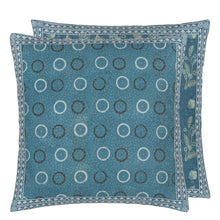 Load image into Gallery viewer, Indigo Circles Cushion  - John Derian
