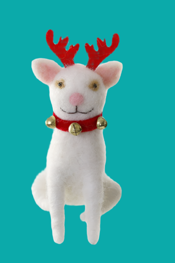 Jingle Cats - White with Antlers