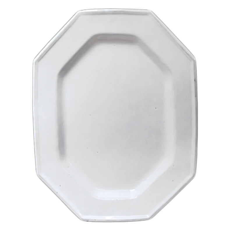 John Derian White Oval Octagon Platter - Astier de Villatte: Exclusive Pre-Order Item