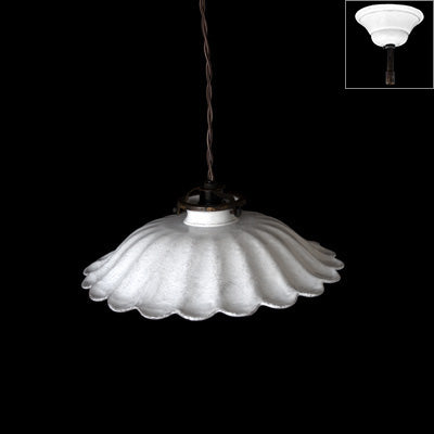 Large Pendant Light, with Canopy - Astier de Villatte: Exclusive Pre-Order Item