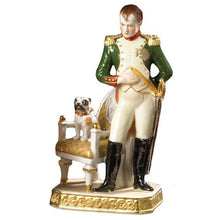 Load image into Gallery viewer, Napoleon Figurine with Pug on Chair
