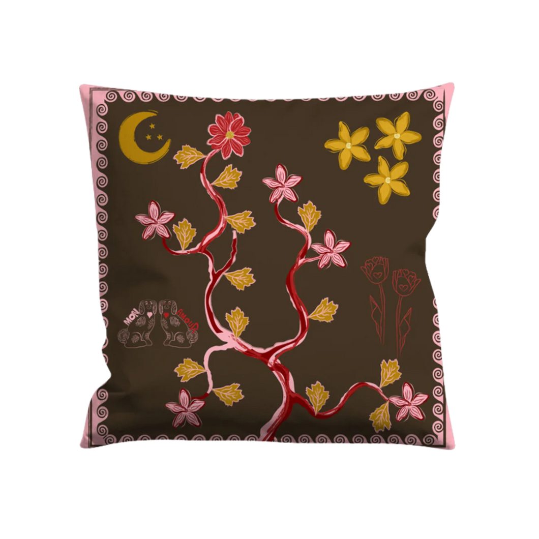 Tree of Life Cushion (Brown)