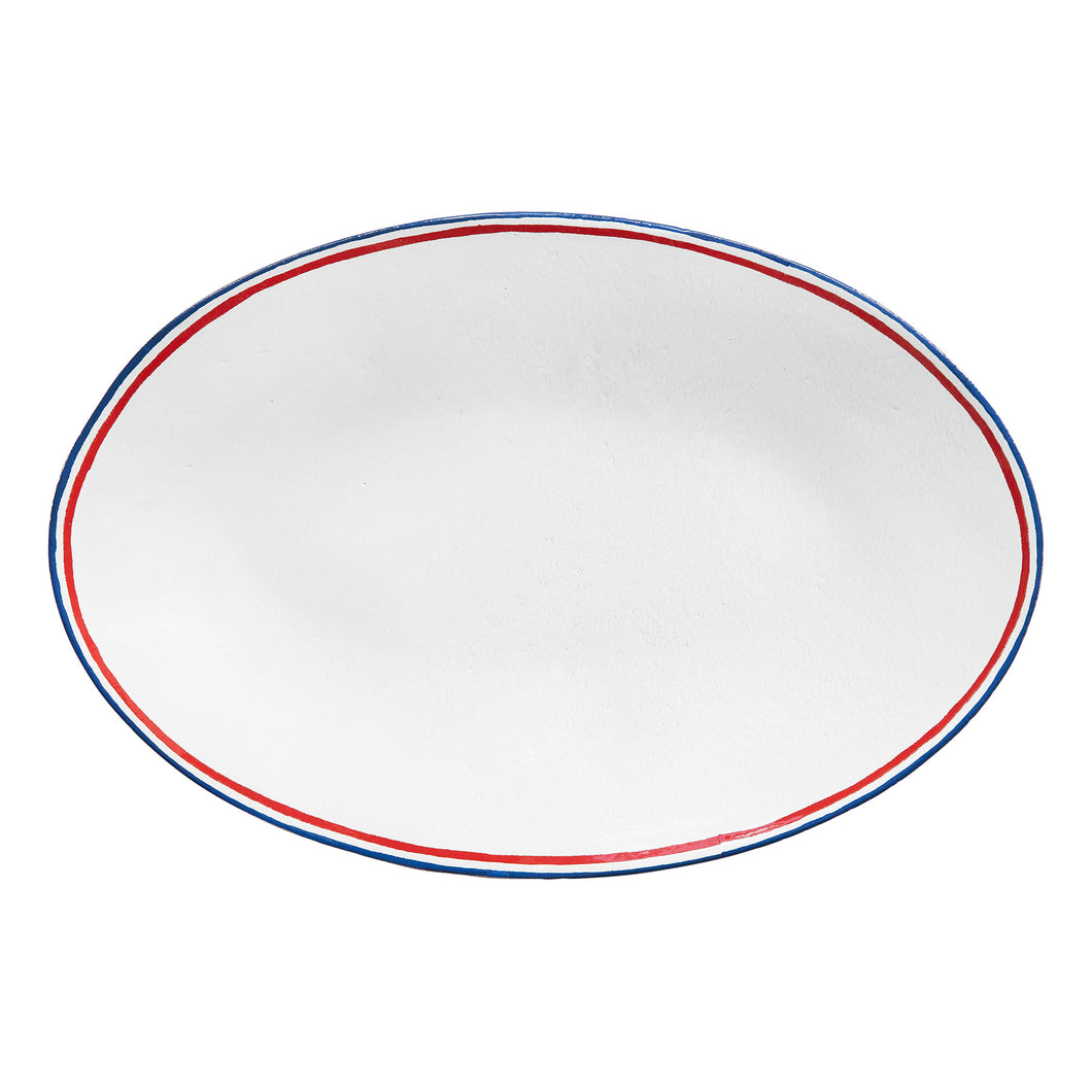 Oval Tricolore Platter - Astier de Villatte