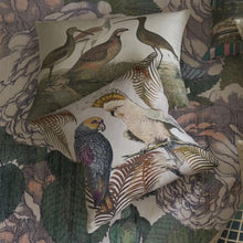 Load image into Gallery viewer, Parrot and Palm Parchment Cushion  - John Derian
