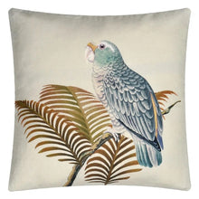 Load image into Gallery viewer, Parrot and Palm Parchment Cushion  - John Derian
