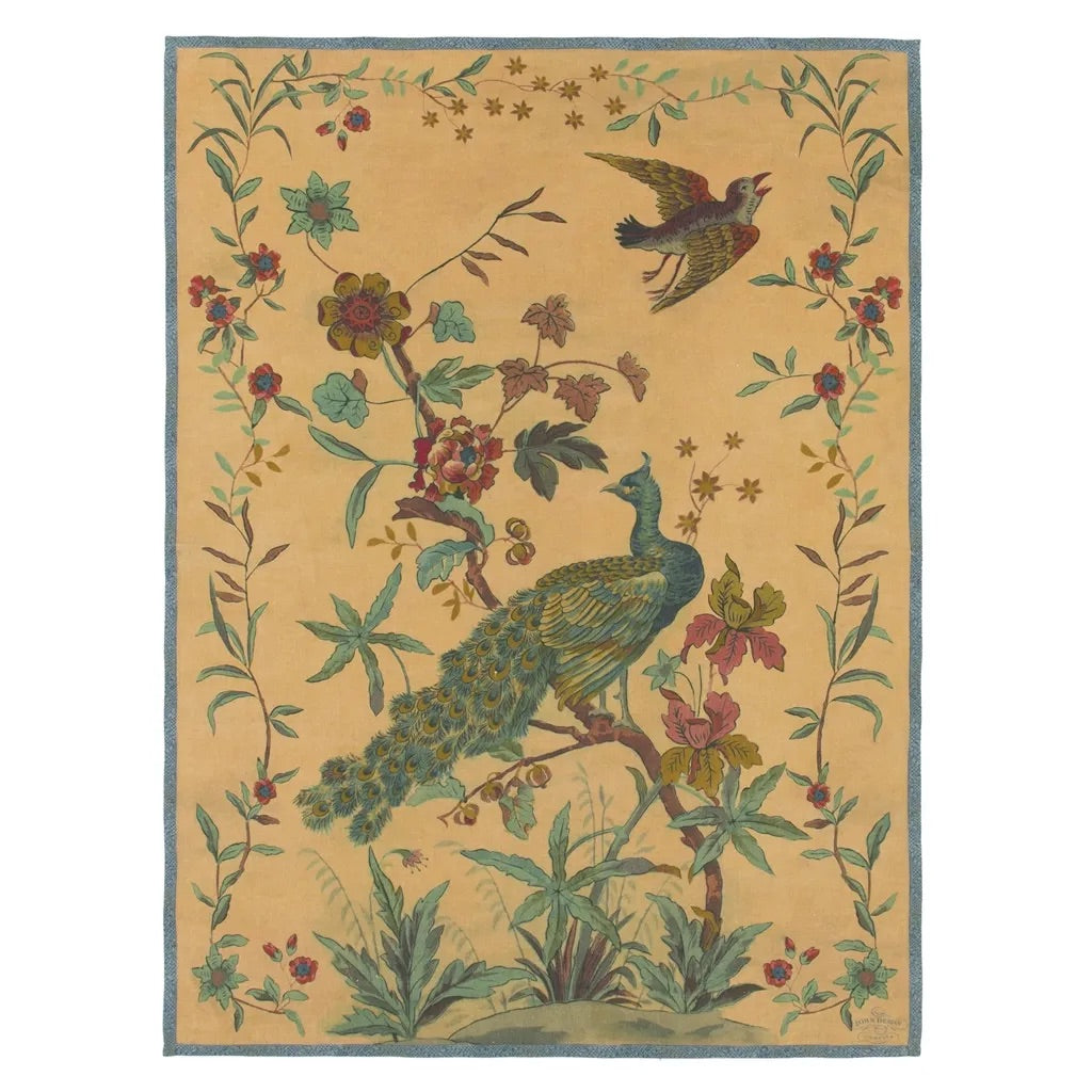 Peacock Toile Sepia Throw - John Derian