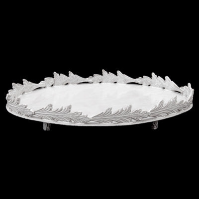 Setsuko Large Oval Leaf Platter with Feet - Astier de Villatte