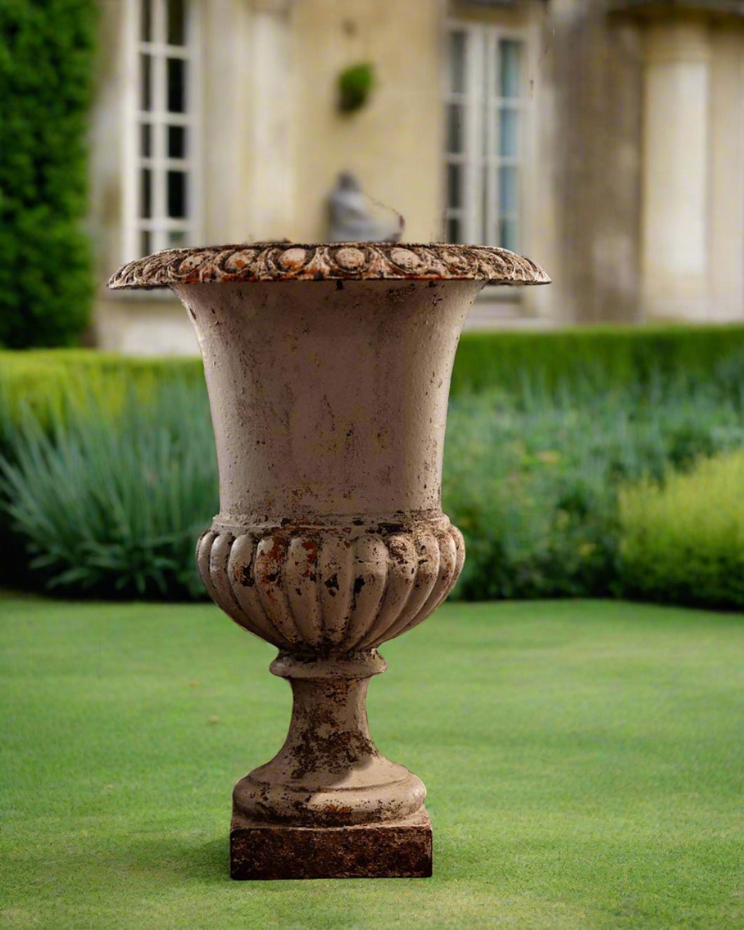 Antique Belgian Cast Iron Urns - Pair