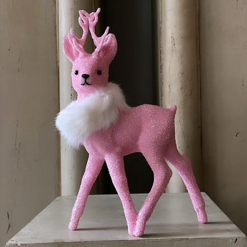 Beaded Deer - Rose with Fur Collar - Bon Ton goods