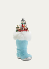 Load image into Gallery viewer, Santa&#39;s Baby Blue Beaded Boot
