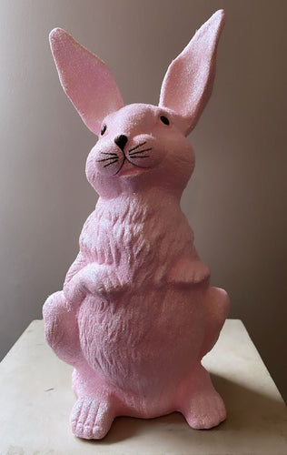 Blush Glitter Large Upright Bunny - Ino Schaller - Bon Ton goods