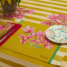 Load image into Gallery viewer, Bougainvillea Stripes Off White Mustard - Placemat - Bon Ton goods
