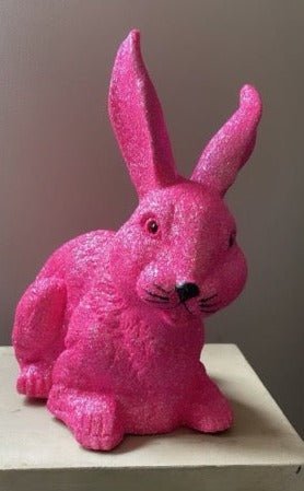 Bright Pink Glitter Bunny Lying - Ino Schaller - Bon Ton goods