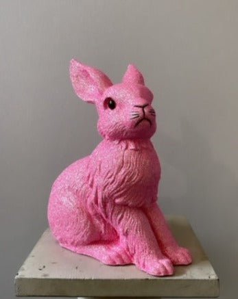 Brilliant Soft Pink Glitter Large Bunny - Ino Schaller - Bon Ton goods