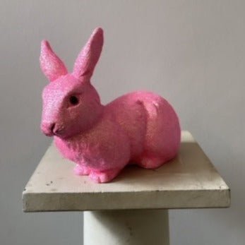 Brilliant Soft Pink Glitter Medium Bunny - Ino Schaller - Bon Ton goods