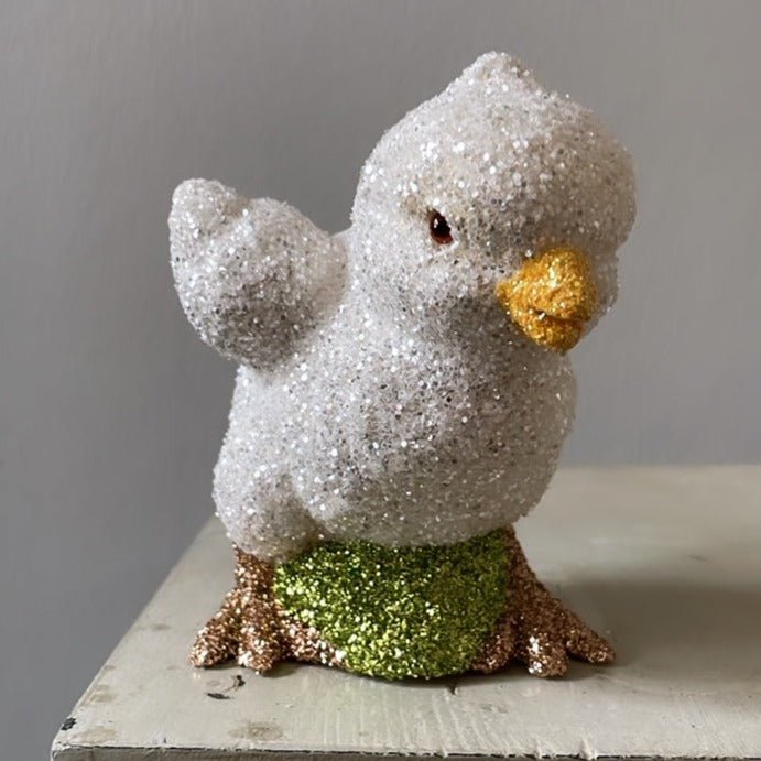 Brilliant White Chick - Glitter Chicken Spreading Wings - Ino Schaller - Bon Ton goods